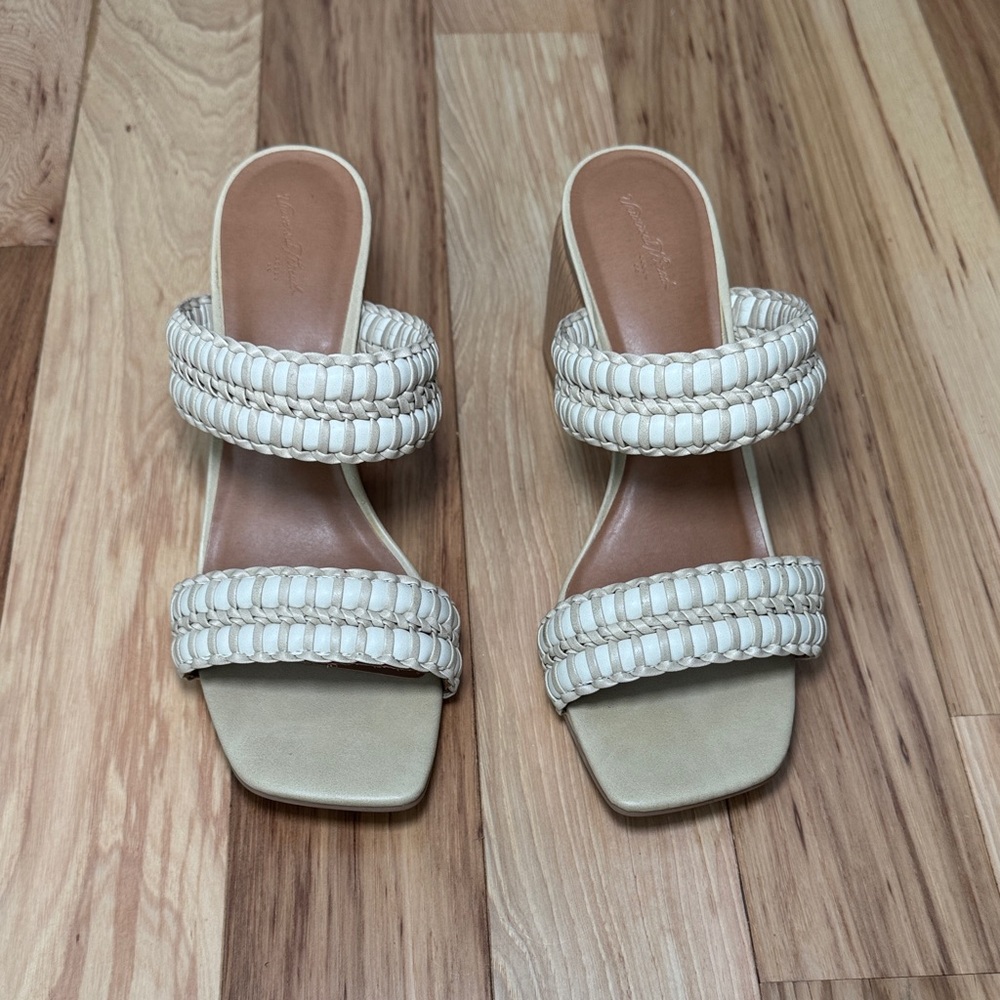 Cream Woven Women's Sandals
